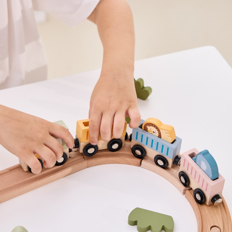 Viga PolarB medinio geležinkelio rinkinys vaikams