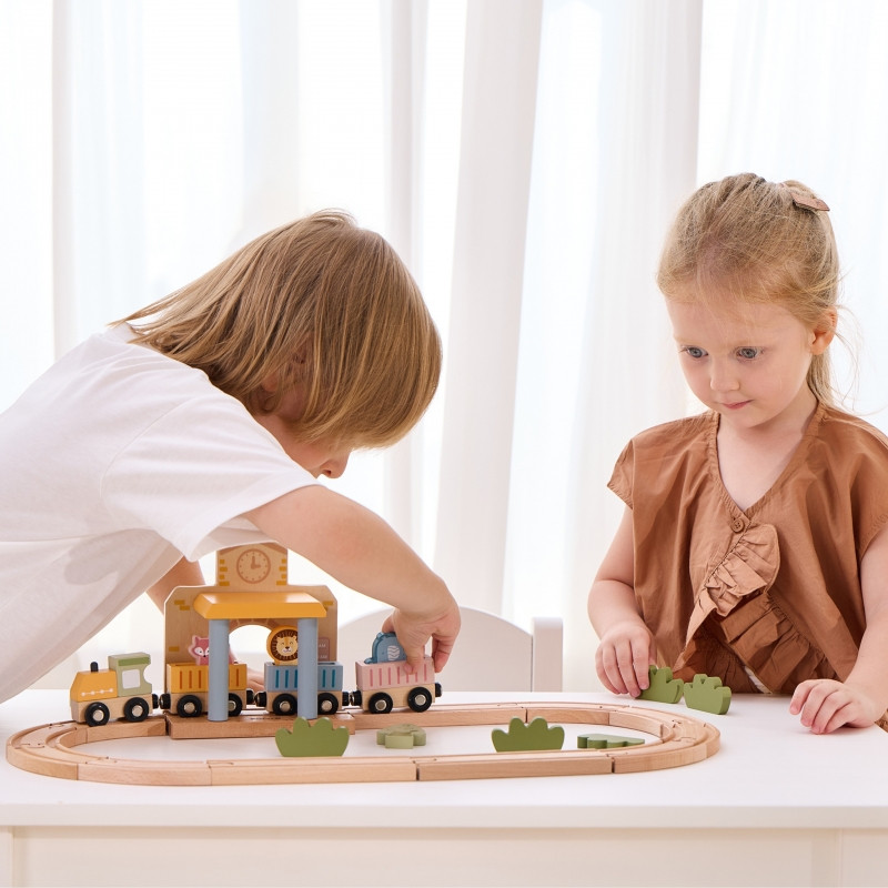 Viga PolarB medinio geležinkelio rinkinys vaikams