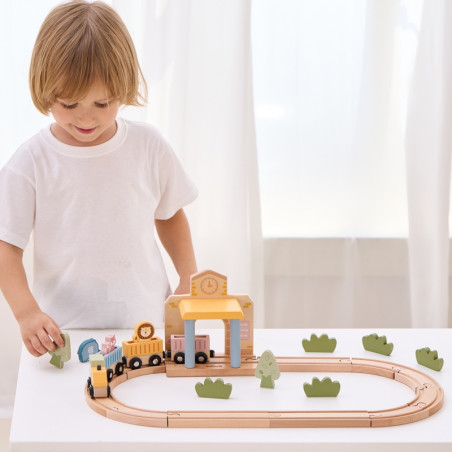 Viga PolarB medinio geležinkelio rinkinys vaikams