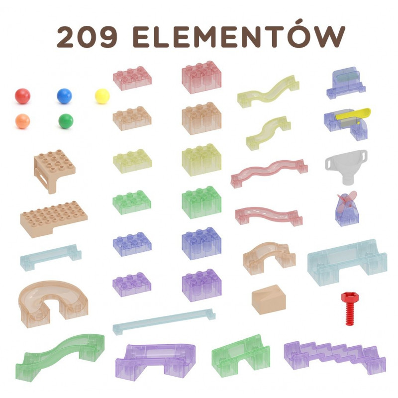 MASTERKIDZ Statybinis rinkinys Rutulinis takelis STEM lenta 209vnt