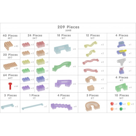 MASTERKIDZ Statybinis rinkinys Rutulinis takelis STEM lenta 209vnt MASTERKIDZ Statybinis rinkinys Rutulinis takelis STEM lenta 209vnt