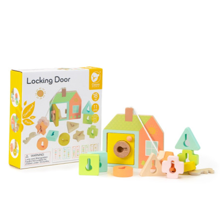 CLASSIC WORLD Mediniai pynimo blokai raktams ir durims sriegti MONTESSORI 11 vnt. CLASSIC WORLD Mediniai pynimo blokai raktams ir durims sriegti MONTESSORI 11 vnt.