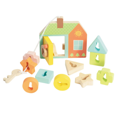 CLASSIC WORLD Mediniai pynimo blokai raktams ir durims sriegti MONTESSORI 11 vnt. CLASSIC WORLD Mediniai pynimo blokai raktams ir durims sriegti MONTESSORI 11 vnt.