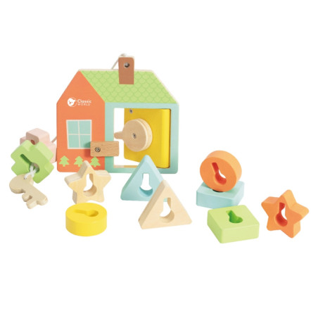 CLASSIC WORLD Mediniai pynimo blokai raktams ir durims sriegti MONTESSORI 11 vnt. CLASSIC WORLD Mediniai pynimo blokai raktams ir durims sriegti MONTESSORI 11 vnt.