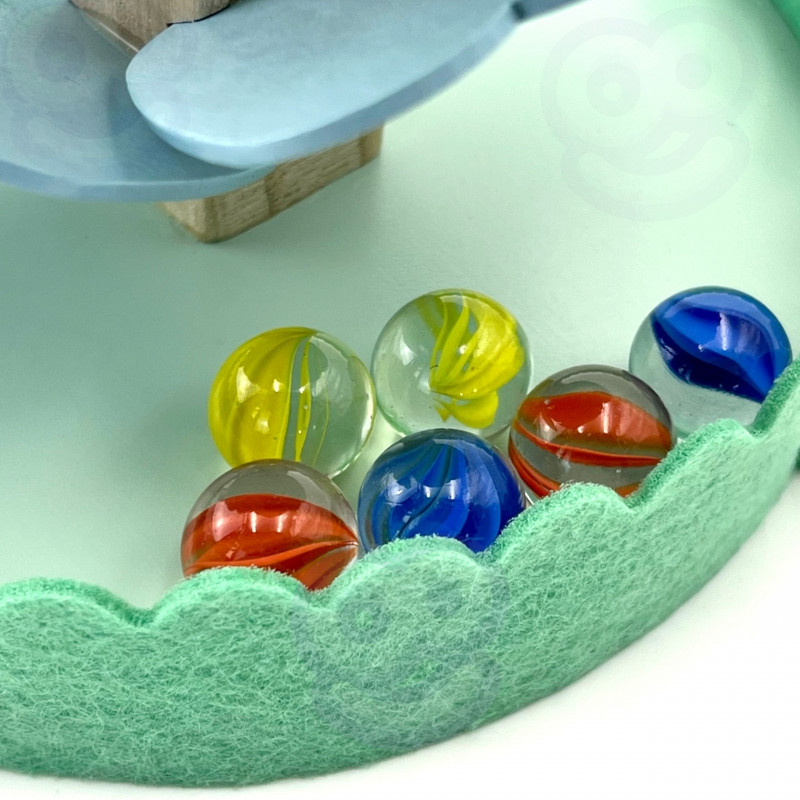 TOOKY TOY medinis spalvingas besisukantis bokštas vaikams