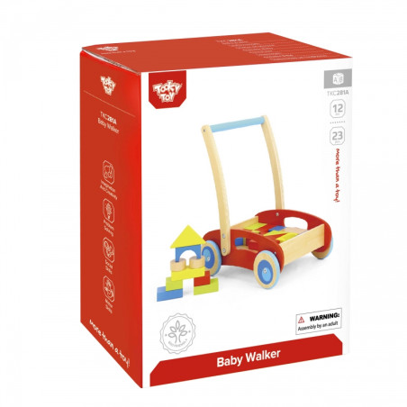 TOOKY TOY medinis vaikiškas vežimėlis vaikams + kaladėlės 23 vnt. TOOKY TOY medinis vaikiškas vežimėlis vaikams + kaladėlės 23 vnt.