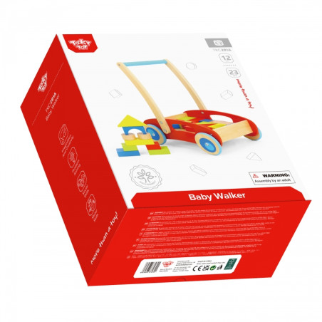 TOOKY TOY medinis vaikiškas vežimėlis vaikams + kaladėlės 23 vnt. TOOKY TOY medinis vaikiškas vežimėlis vaikams + kaladėlės 23 vnt.