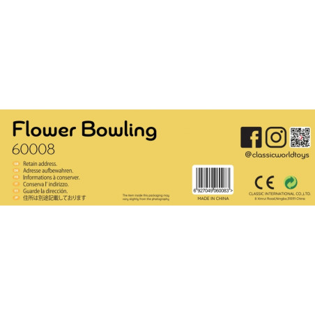 CLASSIC WORLD medinis boulingo žaidimas vaikams 6 vnt + kamuolys CLASSIC WORLD medinis boulingo žaidimas vaikams 6 vnt + kamuolys