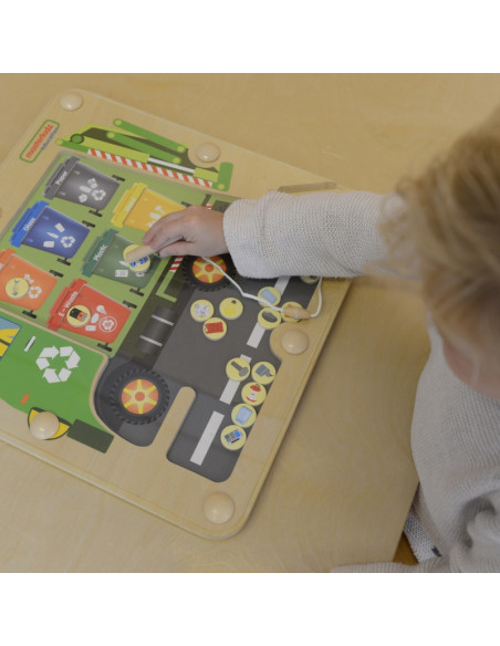 MASTERKIDZ magnetinė lenta, atliekų rūšiavimo Montessori perdirbimo sunkvežimis