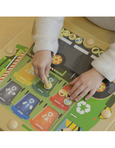 MASTERKIDZ magnetinė lenta, atliekų rūšiavimo Montessori perdirbimo sunkvežimis