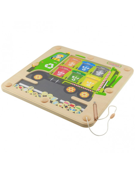 MASTERKIDZ magnetinė lenta, atliekų rūšiavimo Montessori perdirbimo sunkvežimis