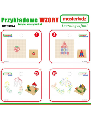 MASTERKIDZ medinis edukacinis stalas + STEM sienos priedai + 135 kaladėlės