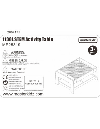 MASTERKIDZ medinis edukacinis stalas + STEM sienos priedai + 135 kaladėlės
