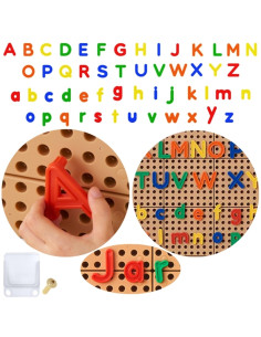 MASTERKIDZ abėcėlės raidžių rinkinys (didžiosios ir mažosios) STEM sienų plokštėms, 122 vnt.