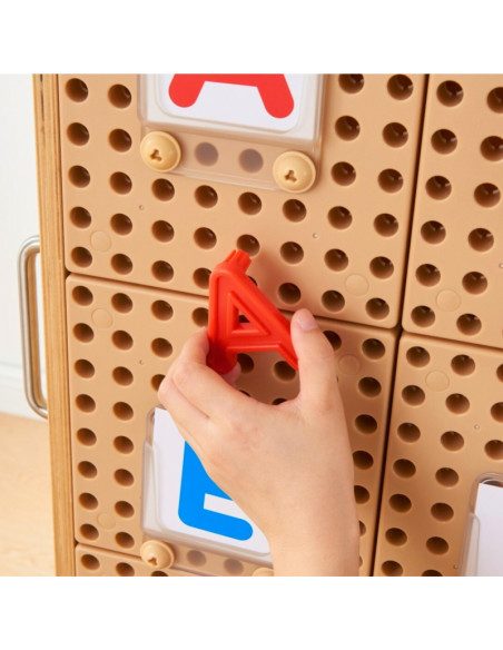 MASTERKIDZ abėcėlės raidžių rinkinys (didžiosios ir mažosios) STEM sienų plokštėms, 122 vnt.