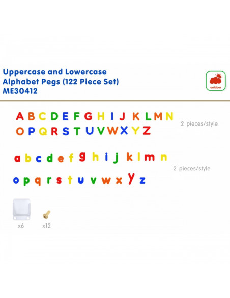 MASTERKIDZ abėcėlės raidžių rinkinys (didžiosios ir mažosios) STEM sienų plokštėms, 122 vnt.