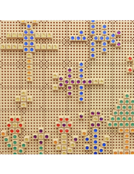 MASTERKIDZ medinė STEM lenta, laisvai stovinti, XXL dydžio, namelio formos + priedai