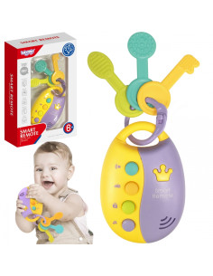 WOOPIE BABY interaktyvūs automobilio rakteliai su nuotolinio valdymo pulteliu. 2 viename kramtukas