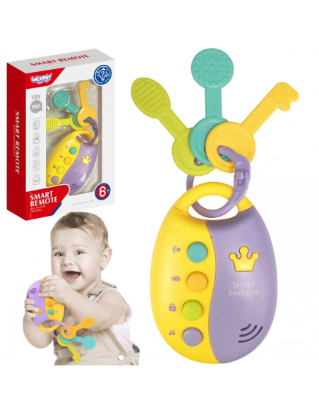 WOOPIE BABY interaktyvūs automobilio rakteliai su nuotolinio valdymo pulteliu. 2 viename kramtukas WOOPIE BABY interaktyvūs automobilio rakteliai su nuotolinio valdymo pulteliu. 2 viename kramtukas