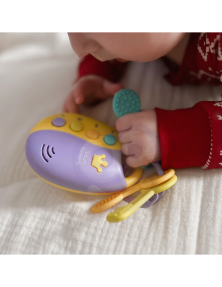 WOOPIE BABY interaktyvūs automobilio rakteliai su nuotolinio valdymo pulteliu. 2 viename kramtukas WOOPIE BABY interaktyvūs automobilio rakteliai su nuotolinio valdymo pulteliu. 2 viename kramtukas