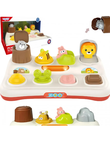 WOOPIE BABY Zabawka Edukacyjna Wyskakujące Zwierzątka ZOO Pop Up