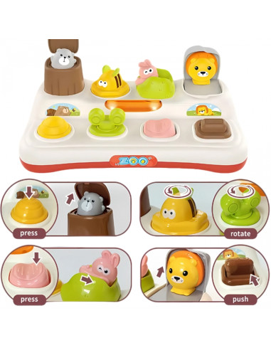 WOOPIE BABY развивающая игрушка "Всплывающий зоопарк животных"