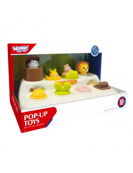 WOOPIE BABY edukacinis žaislas iššokantis zoologijos sodo gyvūnas WOOPIE BABY edukacinis žaislas iššokantis zoologijos sodo gyvūnas