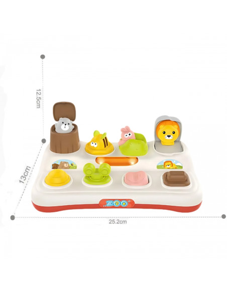 WOOPIE BABY edukacinis žaislas iššokantis zoologijos sodo gyvūnas WOOPIE BABY edukacinis žaislas iššokantis zoologijos sodo gyvūnas