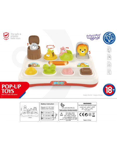 WOOPIE BABY Zabawka Edukacyjna Wyskakujące Zwierzątka ZOO Pop Up