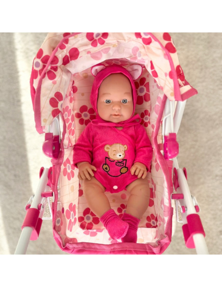 WOOPIE ROYAL lėlių vežimėlis su reguliuojama rankena