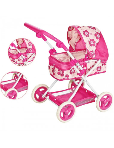 WOOPIE ROYAL lėlių vežimėlis su reguliuojama rankena