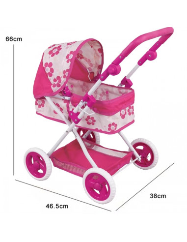 WOOPIE ROYAL lėlių vežimėlis su reguliuojama rankena