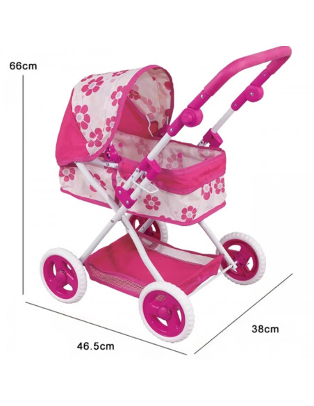 WOOPIE ROYAL lėlių vežimėlis su reguliuojama rankena