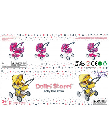 WOOPIE ROYAL lėlių vežimėlis su reguliuojama rankena