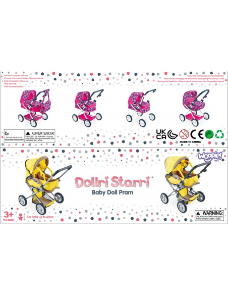 WOOPIE ROYAL lėlių vežimėlis su reguliuojama rankena