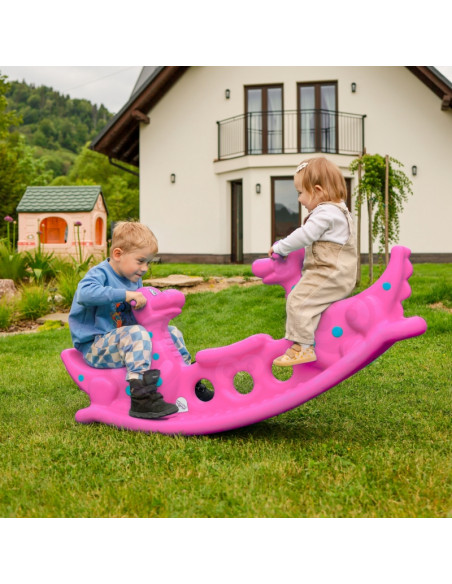 WOOPIE Bujak Wieloosobowy Dino Huśtawka Równoważna Różowa WOOPIE Bujak Wieloosobowy Dino Huśtawka Równoważna Różowa