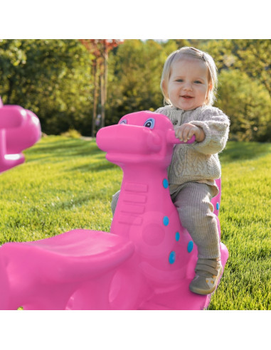 WOOPIE Bujak Wieloosobowy Dino Huśtawka Równoważna Różowa