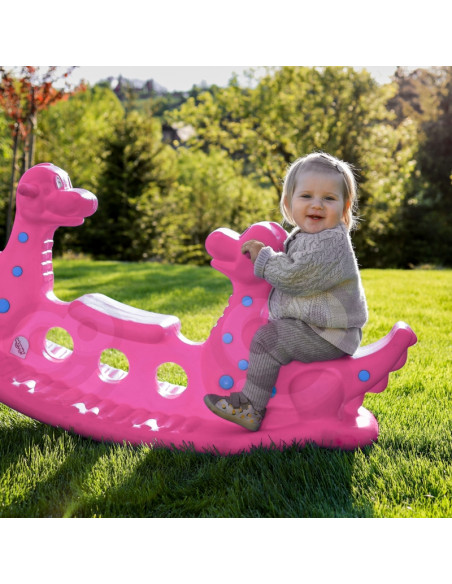 WOOPIE Bujak Wieloosobowy Dino Huśtawka Równoważna Różowa WOOPIE Bujak Wieloosobowy Dino Huśtawka Równoważna Różowa