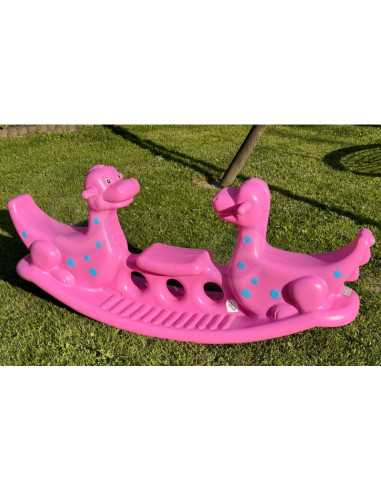 WOOPIE Bujak Wieloosobowy Dino Huśtawka Równoważna Różowa