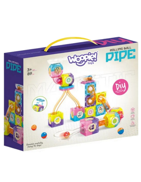 WOOPIE Magnetiniai blokai Kulkosvaidžio takas Balodromas 89 el.