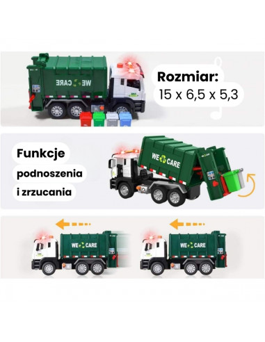 WOOPIE šiukšlių surinkimo sunkvežimis - 1:10 mastelio