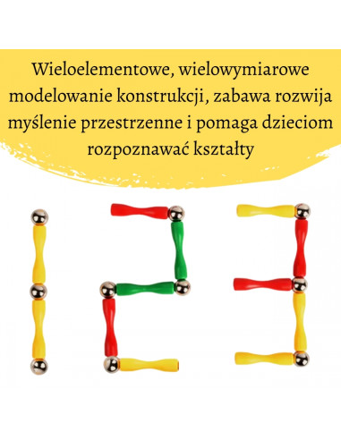 WOOPIE 3D konstrukciniai magnetiniai blokai 128 el. XXL