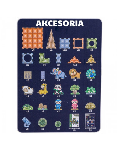 WOOPIE Магнитные конструкторы Светящиеся 3D Животные Мир 124 шт.