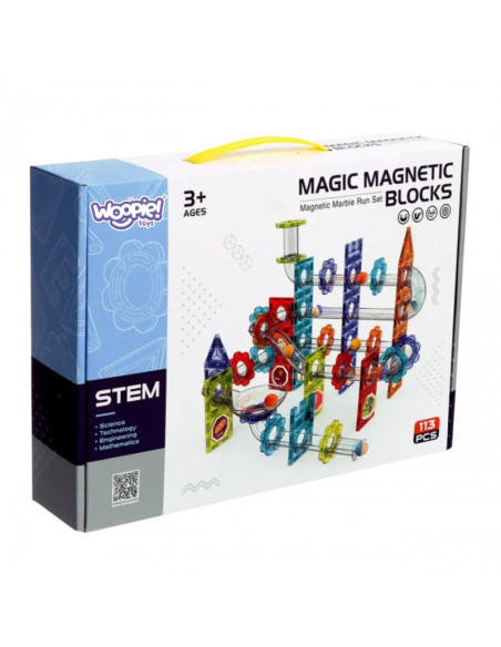 WOOPIE Klocki Magnetyczne Konstrukcyjne 3D Zestaw Edukacyjny Tor Kulkowy Kulodrom 113 el. WOOPIE Klocki Magnetyczne Konstrukcyjne 3D Zestaw Edukacyjny Tor Kulkowy Kulodrom 113 el.