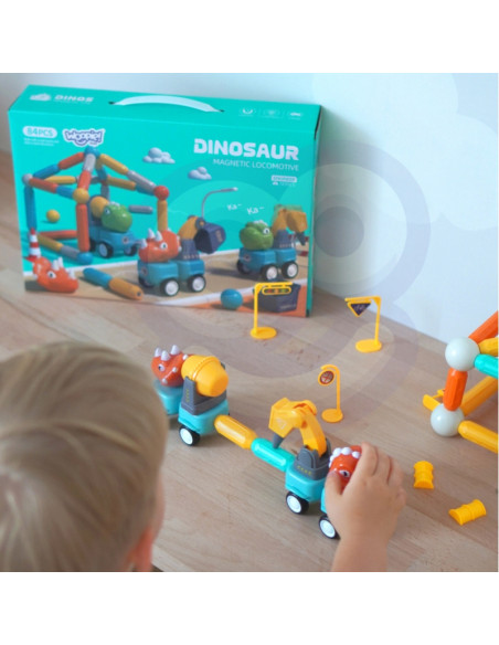 WOOPIE Magnetiniai konstruktoriai Dinozaurai blokai 84 el. WOOPIE Magnetiniai konstruktoriai Dinozaurai blokai 84 el.