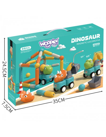 WOOPIE Magnetiniai konstruktoriai Dinozaurai blokai 84 el. WOOPIE Magnetiniai konstruktoriai Dinozaurai blokai 84 el.