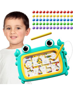 Магнитная доска Монтессори WOOPIE «Краб-лабиринт», бирюзовый