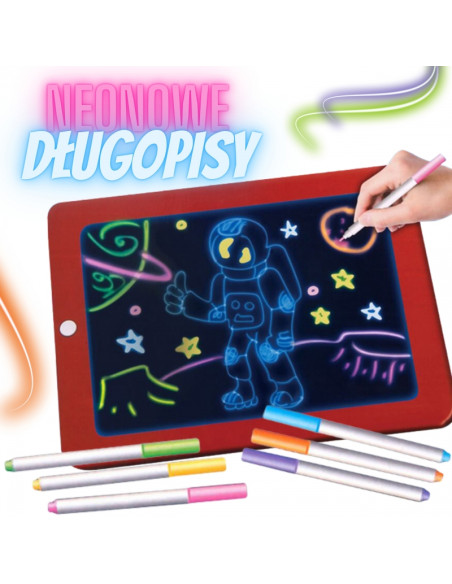 WOOPIE Magiczny Tablet Graficzny do Rysowania Neonowe Kolory WOOPIE Magiczny Tablet Graficzny do Rysowania Neonowe Kolory