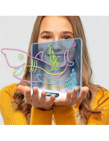 WOOPIE 3D magnetinė piešimo lenta su LED foniniu apšvietimu