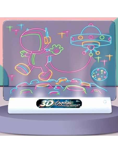 WOOPIE 3D magnetinė piešimo lenta su LED foniniu apšvietimu WOOPIE 3D magnetinė piešimo lenta su LED foniniu apšvietimu
